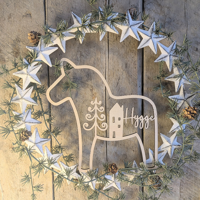 SVG Laser Datei 3er Set Dala Kränze Winter Weihnachten Skandi Scandi Dalapferd Skandinavian living Scandihome Reh Hej God Jul Dala Pferde – Bild 24