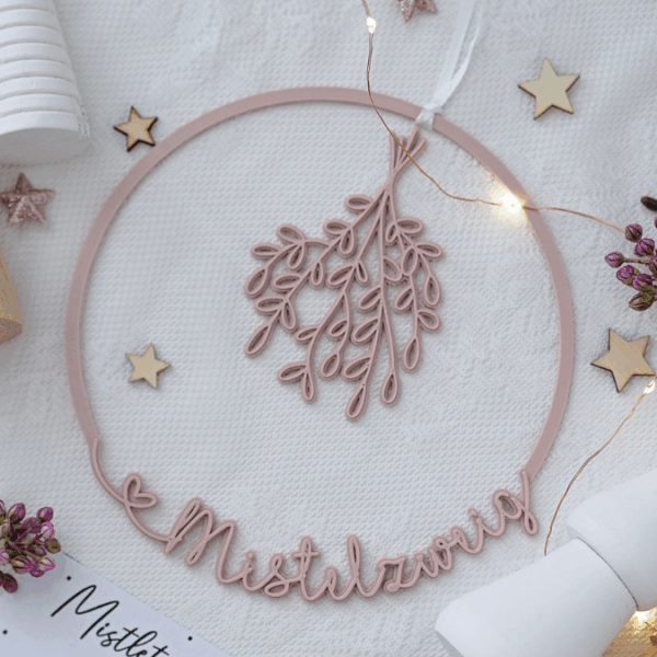 STL 3D Druck Datei Weihnachten Mistelzweig Kranz und Anhänger Skandi 3D-Datei 3D-Druck Vorlage Wanddeko Winterdeko Mistelzweig – Bild 3