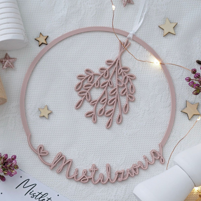 STL 3D Druck Datei Weihnachten Mistelzweig Kranz und Anhänger Skandi 3D-Datei 3D-Druck Vorlage Wanddeko Winterdeko Mistelzweig – Bild 3