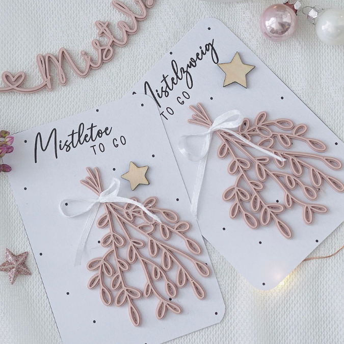 PRINT DRUCKVORLAGE PDF Verpackung Geschenkkarte 2 Designs Mistelzweig Mistletoe to go Weihnachten in der Tüte Printable Inlay Einleger – Bild 10