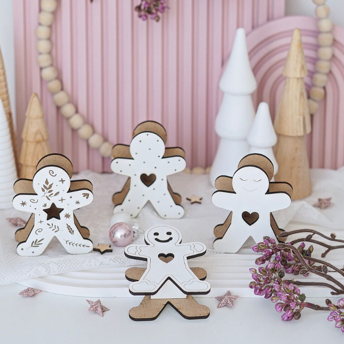 SVG Laserdatei 6 Designs Lebkuchenmann Mini Lebkuchenmännl zum füllen mit Blumen, Geld oder Ballonlicht Weihnachten Mitbringsel SVG-Datei – Bild 9