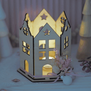 SVG Datei 3mm und 4mm Häuserkranz Laserdatei für LED Teelichter oder kleine Stumpen Winter Geschenkidee Deko Weihnachtsbaum Hyggelig Hygge