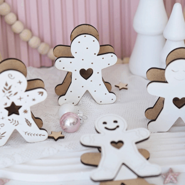 SVG Laserdatei 6 Designs Lebkuchenmann Mini Lebkuchenmännl zum füllen mit Blumen, Geld oder Ballonlicht Weihnachten Mitbringsel SVG-Datei – Bild 6