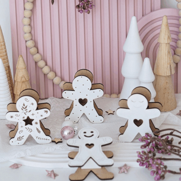 SVG Laserdatei 6 Designs Lebkuchenmann Mini Lebkuchenmännl zum füllen mit Blumen, Geld oder Ballonlicht Weihnachten Mitbringsel SVG-Datei – Bild 7