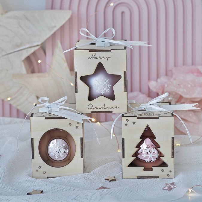 3mm Kugelbox für 6cm Kugeln SVG Datei Verpackung für Christbaumkugeln 9 Designs inkl. Anhänger Laserdatei Weihnachten Weihnachtskugel Skandi – Bild 9