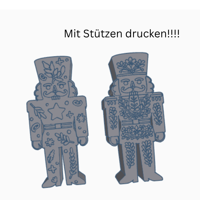 STL 3D Druck Datei 2er Set Nussknacker für Reagenzglas Blumen Kerzen oder Geld Russische Weihnacht Geschenkidee Skandi Christmas Skandi Deko – Bild 2