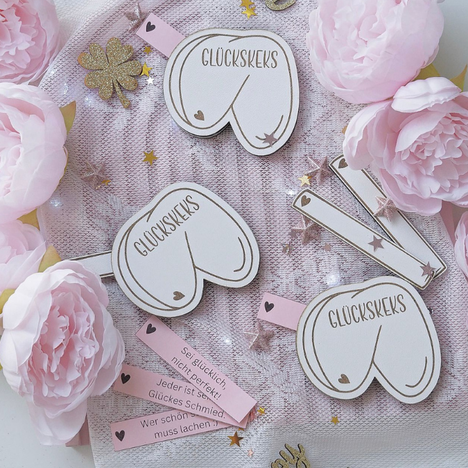 SVG Laserdatei Glückskeks mit personalisierbaren Botschaften inkl PDF Mini Silvester Glück Glücksbringer Mitbringsel Silvester Neujahr Datei – Bild 4