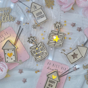 SVG Laserdatei 6 Designs Mini Silvesterknaller Kracher Leuchtknaller Lichtdatei für Ballonlicht Silvester Neujahr Jahreswechsel SVG Datei