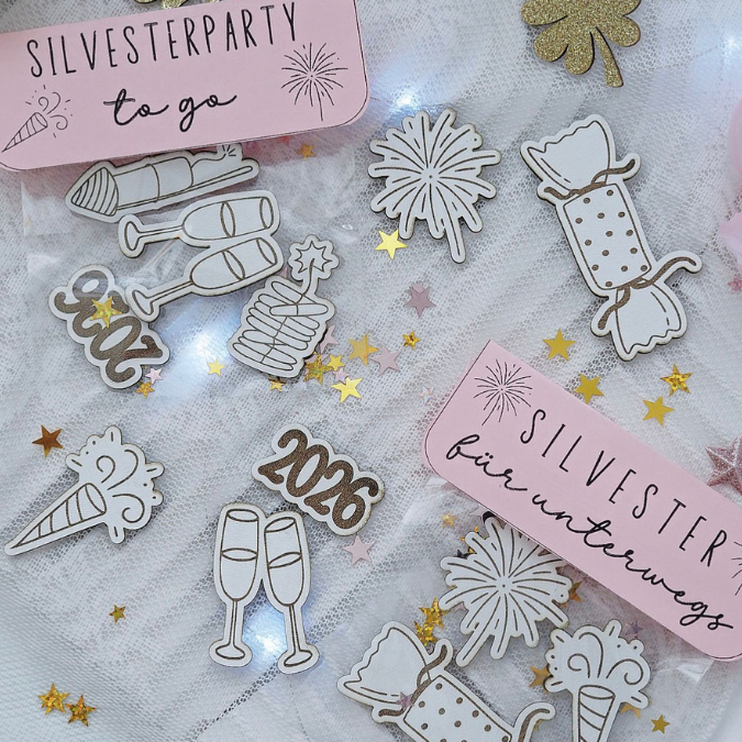 SVG Laserdatei 6 Designs Mini Silvesterparty Streudeko Silvester Neujahr Jahreswechsel Party to go Kleinigkeit Mitbringsel SVG Datei – Bild 7