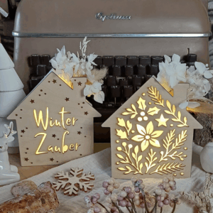 SVG Laser Winter Datei Lichthaus Haus für Transparentpapier Leuchthaus Lichterkette Lichtdatei Leuchtdatei Laserdatei SVG Datei Weihnachten