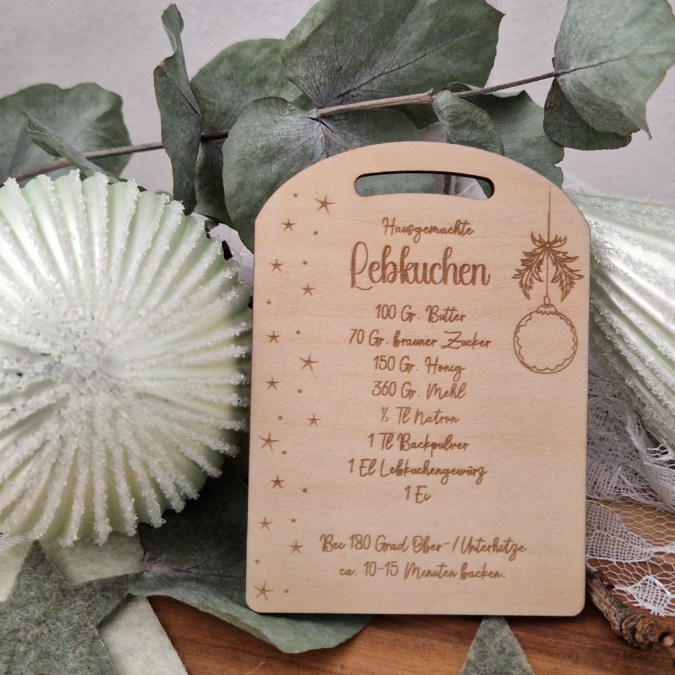 SVG Laserdatei 3 Designs Lebkuchenrezept Lebkuchen Brettchen Dekobrett Küchendeko Weihnachten kleines Mitbringsel SVG Datei Lebkuchenmann – Bild 13