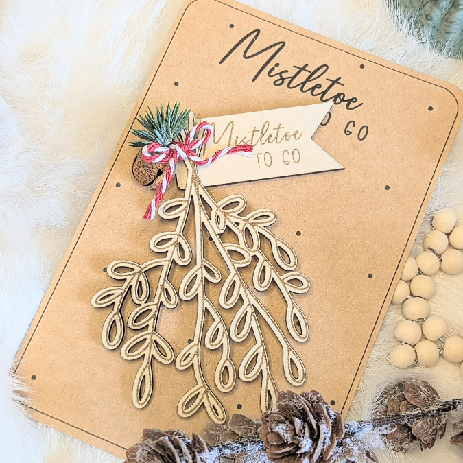 SVG Laserdatei Mistelzweig Mini Anhänger Mistletoe to go Weihnachten inkl Anhänger kleines Mitbringsel SVG Datei – Bild 7