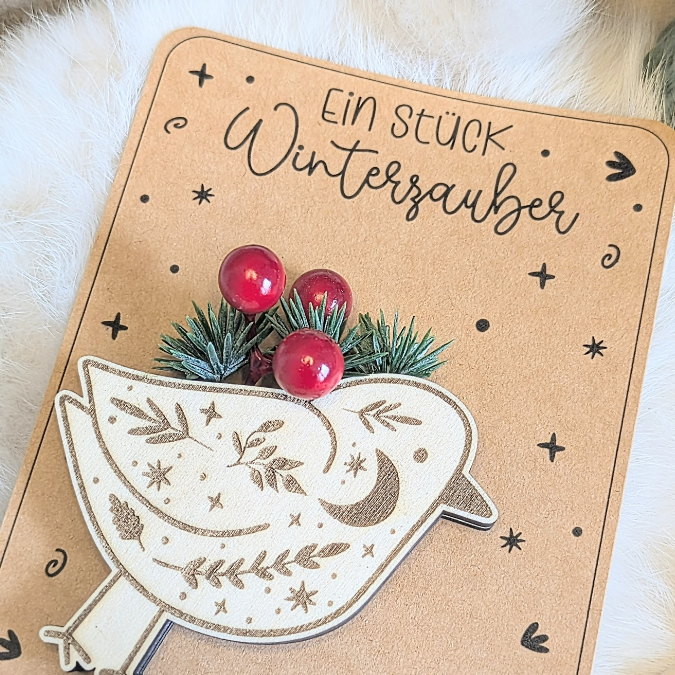 PRINT DRUCKVORLAGE PDF Verpackung Kleinigkeiten Geschenkkarte 2 Designs Winterzauber Wintermoment Weihnachten in der Tüte Printable Inlay – Bild 4