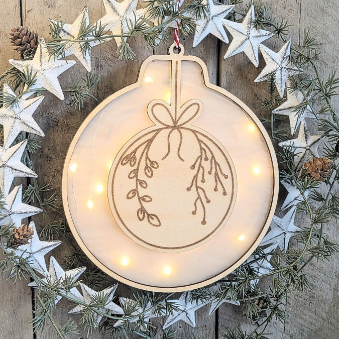 Lichtkugeln Leuchtkugeln 10 Designs Weihnachtsbaumkugel zum beleuchten SVG Laser Datei Weihnachten Transparentpapier Leuchtdatei Krippe Skandi – Bild 4