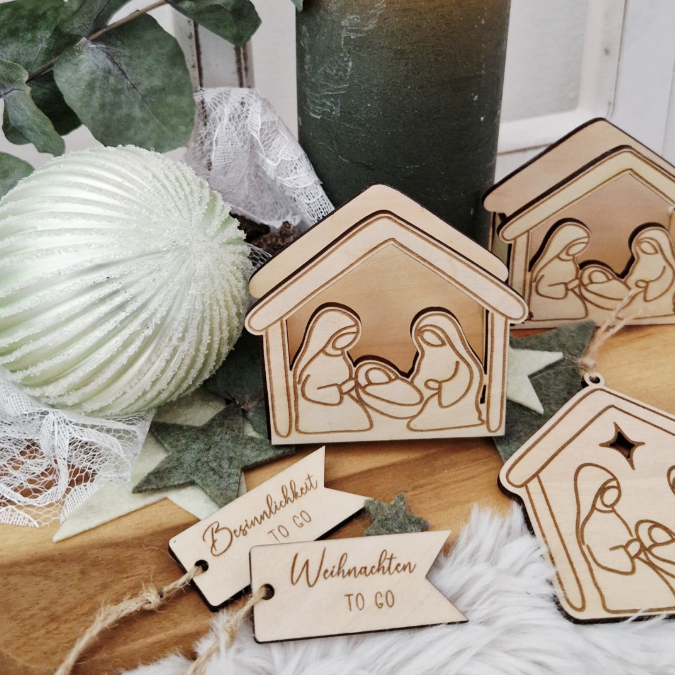 SVG Laserdatei Krippe to go Anhänger und füllbar mit Geld od Blumen Weihnachten kleines Mitbringsel SVG Datei Heilige Nacht Krippenszene – Bild 20