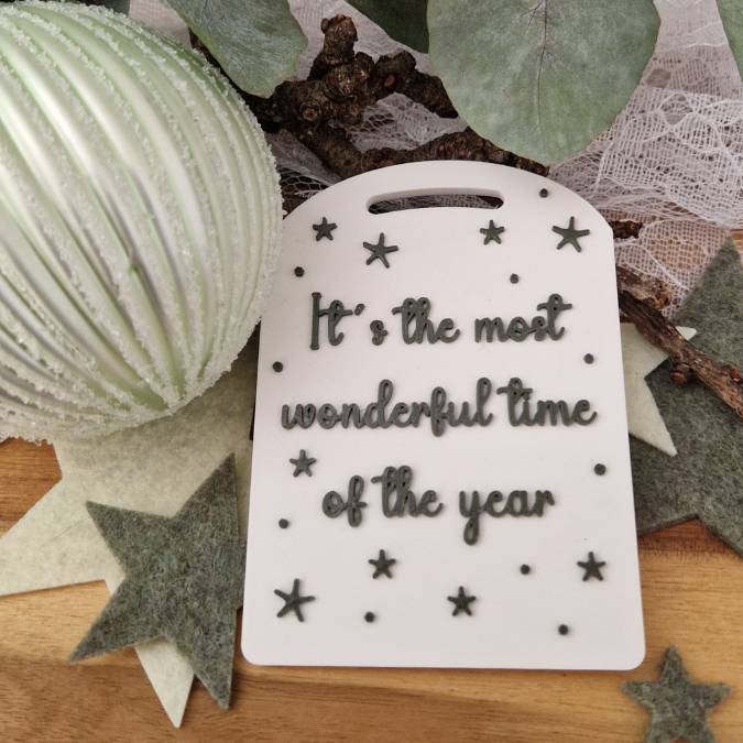 STL 3D Druck Datei 2er Dekobrett Its the most wonderful time of the year Küchendeko Geschenkidee Weihnachten 3D-Datei 3D-Druck Vorlage