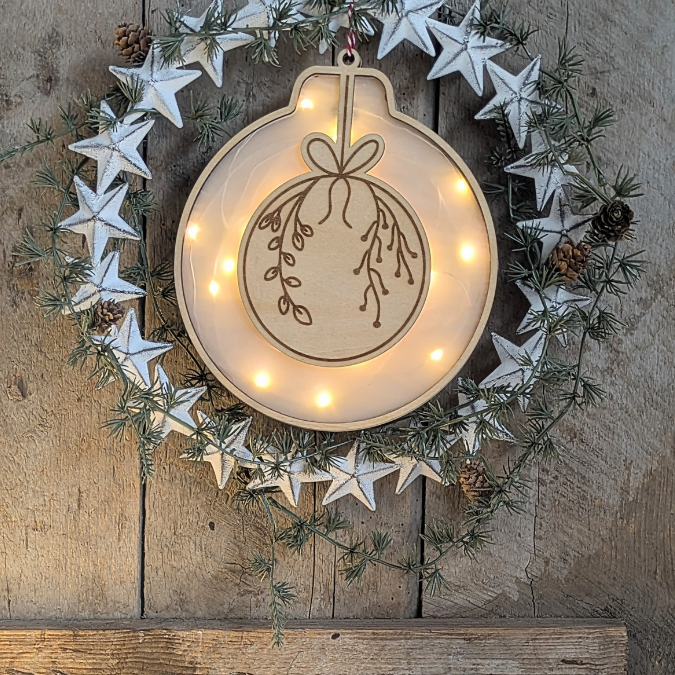 Lichtkugeln Leuchtkugeln 10 Designs Weihnachtsbaumkugel zum beleuchten SVG Laser Datei Weihnachten Transparentpapier Leuchtdatei Krippe Skandi – Bild 7