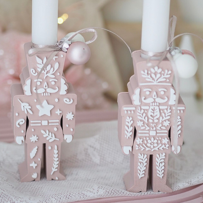 STL 3D Druck Datei 2er Set Nussknacker für Reagenzglas Blumen Kerzen oder Geld Russische Weihnacht Geschenkidee Skandi Christmas Skandi Deko – Bild 7