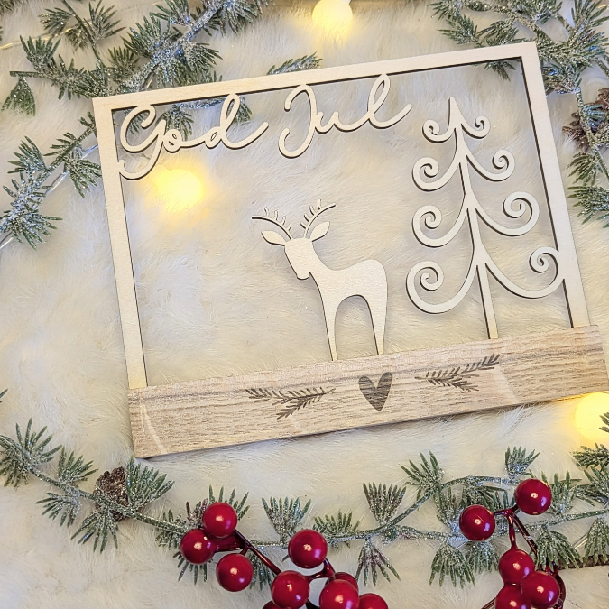 SVG Laser Datei Winter Weihnachten Skandi Scandi Rahmen für Klötzchen Klötzchenrahmen Skandinavian living Scandihome Reh Hej God Jul – Bild 26