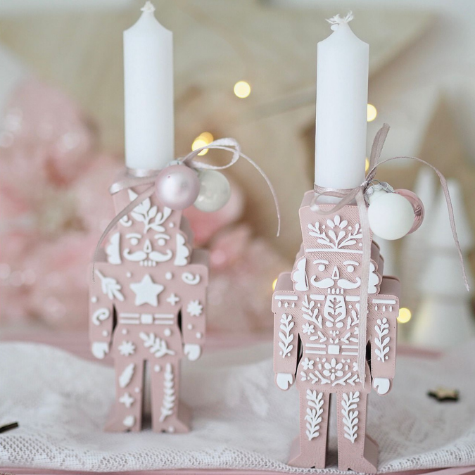 STL 3D Druck Datei 2er Set Nussknacker für Reagenzglas Blumen Kerzen oder Geld Russische Weihnacht Geschenkidee Skandi Christmas Skandi Deko – Bild 3