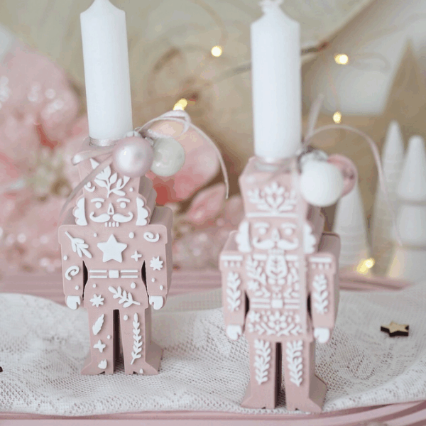 STL 3D Druck Datei 2er Set Nussknacker für Reagenzglas Blumen Kerzen oder Geld Russische Weihnacht Geschenkidee Skandi Christmas Skandi Deko
