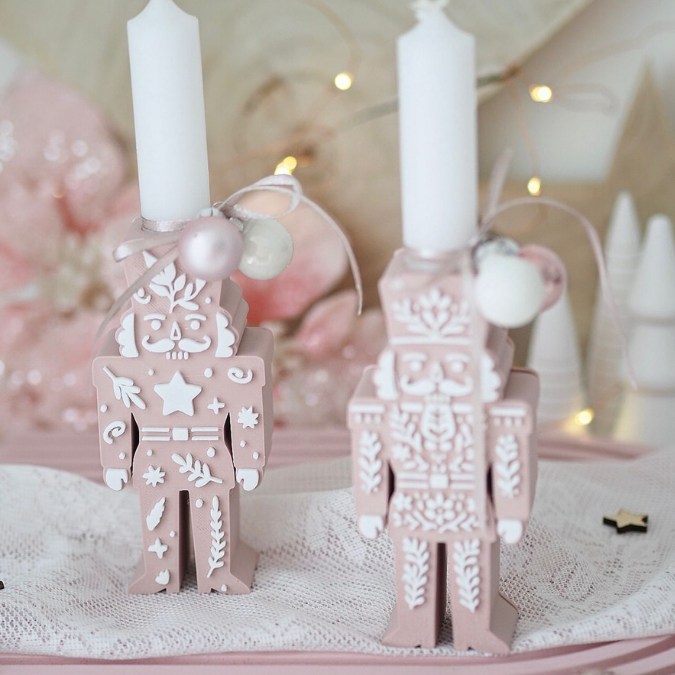 STL 3D Druck Datei 2er Set Nussknacker für Reagenzglas Blumen Kerzen oder Geld Russische Weihnacht Geschenkidee Skandi Christmas Skandi Deko