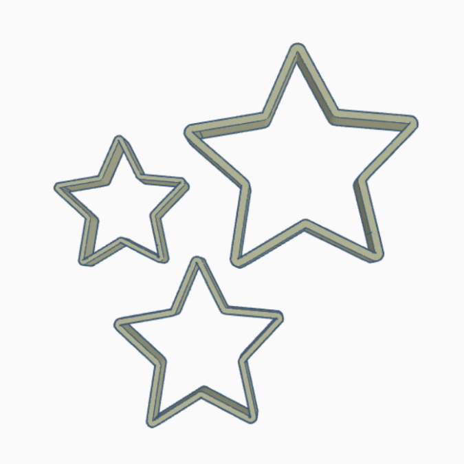 STL 3D Druck Datei 3er Set Sterne Stern in verschiedenen Größen Deko Weihnachtsdeko 3D-Datei 3D-Druck Vorlage Weihnachten Winter Advent – Bild 2