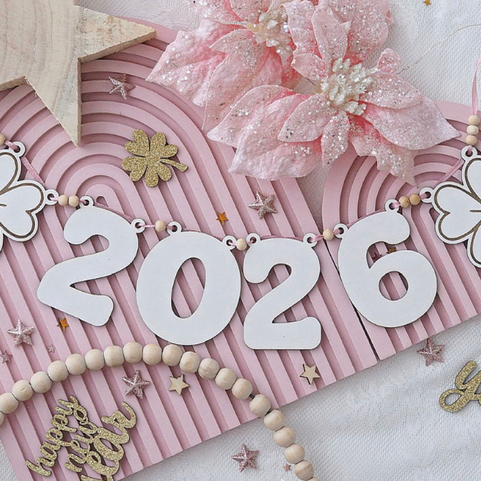 SVG Laserdatei Silvester Deko Partydeko Girlande zum aufhängen Kleeblatt Hufeiesen Silvesterdekoration Neujahr Jahreswechsel Datei – Bild 6