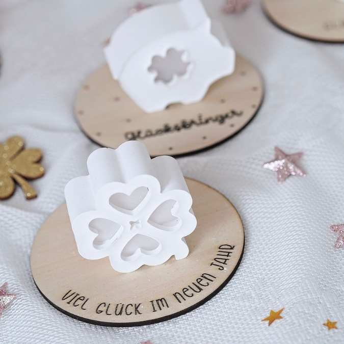 SVG Laserdatei Geschenkscheiben Glück Silvester Kleeblatt für Gießteile Kleinigkeiten Neujahr Jahreswechsel Mitbringsel Geschenkidee Datei – Bild 8