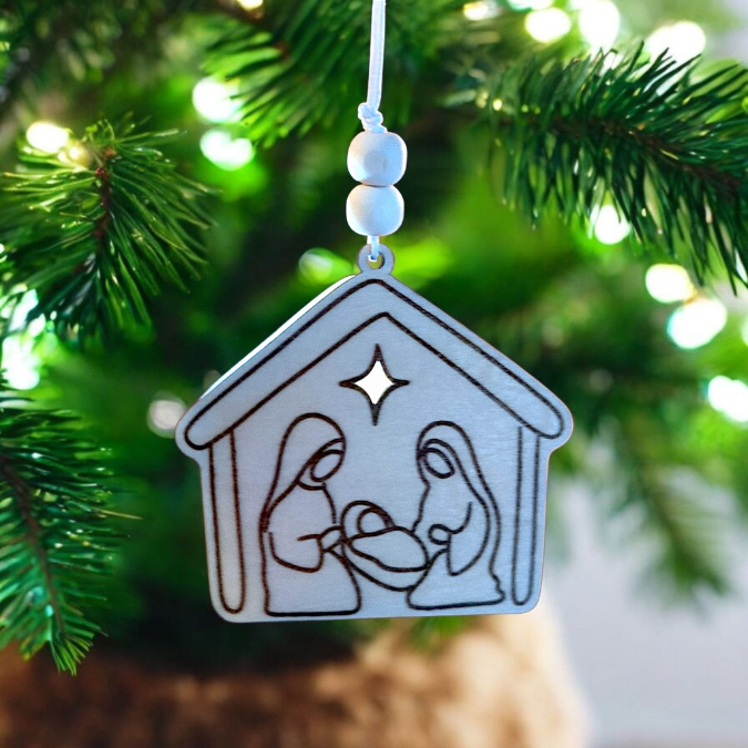 SVG Laserdatei Krippe to go Anhänger und füllbar mit Geld od Blumen Weihnachten kleines Mitbringsel SVG Datei Heilige Nacht Krippenszene – Bild 8