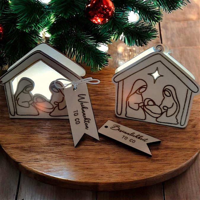 SVG Laserdatei Krippe to go Anhänger und füllbar mit Geld od Blumen Weihnachten kleines Mitbringsel SVG Datei Heilige Nacht Krippenszene – Bild 9