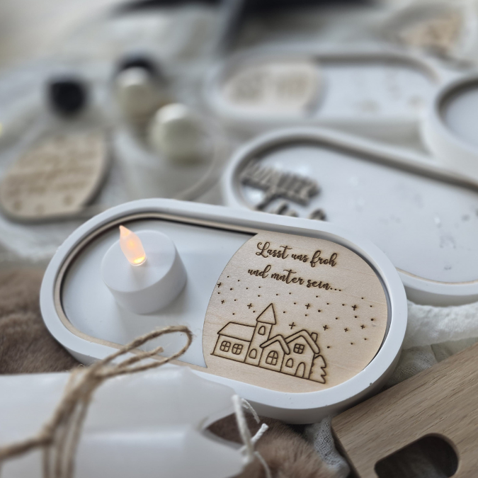 SVG Laserdatei 6 Designs Einleger ovales Dekotablett Dekoteller Weihnachten Geschenkidee Raysin Keraflott Winter SVG Datei – Bild 7