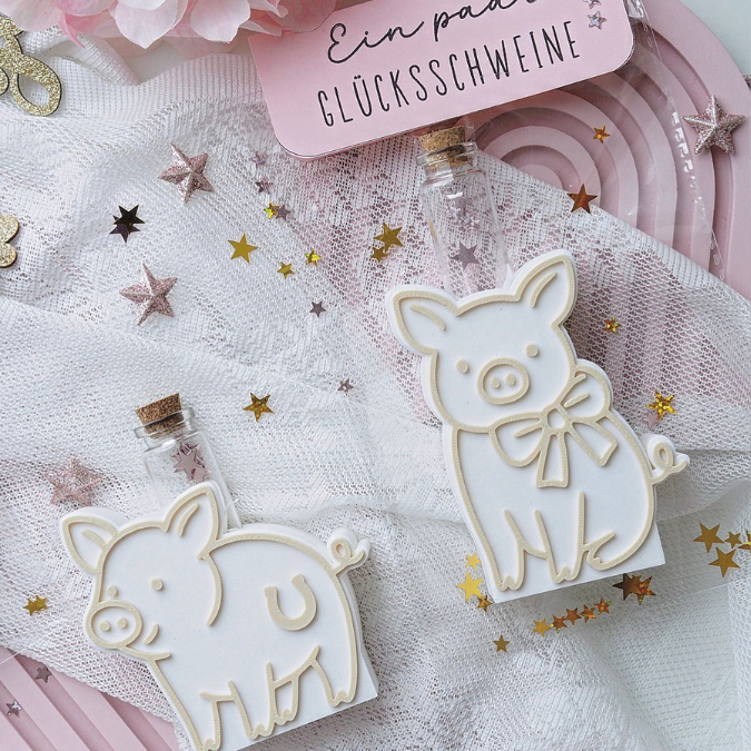 STL 3D Druck Datei Glücks Motive für Reagenzglas Blumen Kerzen oder Geld Glücksbringer Geschenkidee Glücksschwein Hufeisen Silvester Deko – Bild 9