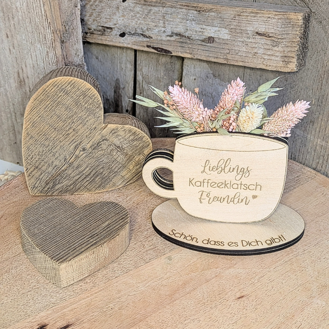 3mm Kaffeetasse mit vielen Designs Geschenkidee Geldgeschenk Gutschein Kaffeeliebe Pudding SVG Laser Datei Kaffeekränzchen beste Freundin – Bild 18