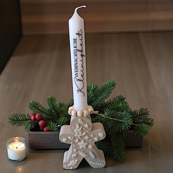 STL 3D Druck Datei 3er Set Lebkuchenmann für Reagenzglas Blumen Kerzen oder Geld Lebkuchenmännl Geschenkidee Skandi Christmas Skandi Deko – Bild 5
