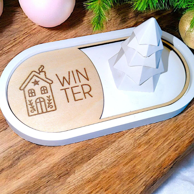 SVG Laserdatei 6 Designs Einleger ovales Dekotablett Dekoteller Weihnachten Geschenkidee Raysin Keraflott Winter SVG Datei – Bild 14