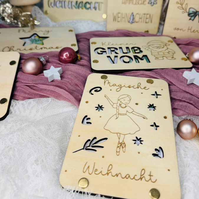 SVG Laserdatei Weihnachten Geldgeschenk Verpackung für Geld 10 Designs Gutscheinkarten SVG-Datei Weihnachtsgeld Skandi Geldkarten Magisch – Bild 4