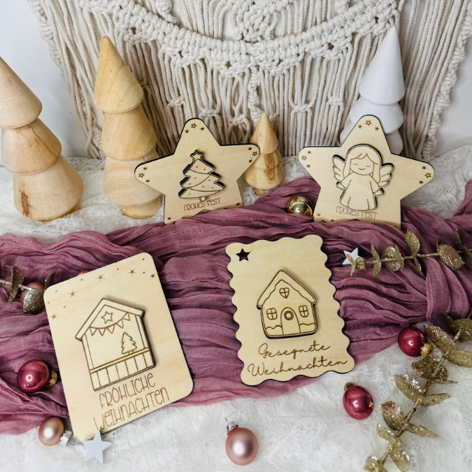 SVG Datei Verschiedene Designs Laserdatei Karten für Gutscheine Geld Blumen Weihnachten Nikolaus Christkind Geldgeschenk Verpackung Geld – Bild 11