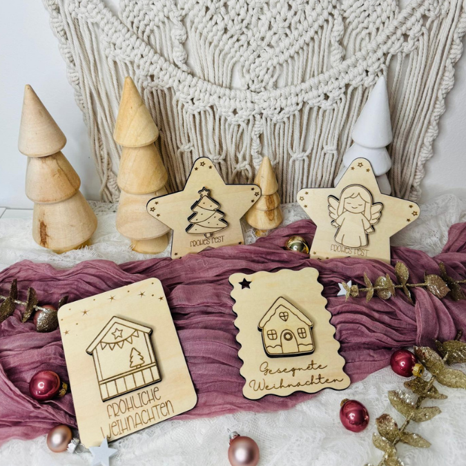 SVG Datei Verschiedene Designs Laserdatei Karten für Gutscheine Geld Blumen Weihnachten Nikolaus Christkind Geldgeschenk Verpackung Geld – Bild 6