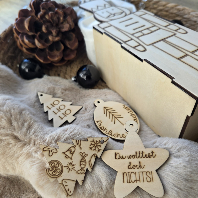 3mm 4mm SVG Laserdatei Weihnachts Geschenkbox Nussknacker Box für Flaschen oder Süßigkeiten Kiste inkl Geschenkanhänger Geschenkidee Weihnachten Winter – Bild 7