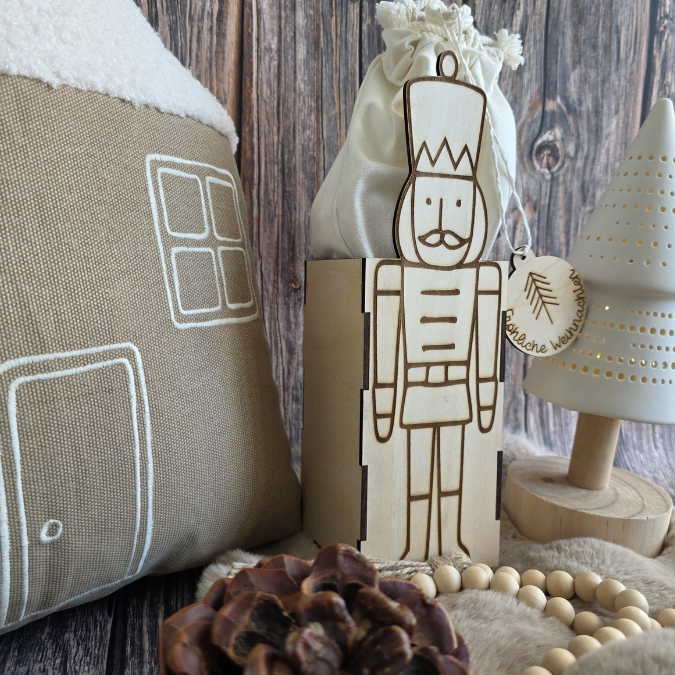 3mm 4mm SVG Laserdatei Weihnachts Geschenkbox Nussknacker Box für Flaschen oder Süßigkeiten Kiste inkl Geschenkanhänger Geschenkidee Weihnachten Winter – Bild 8