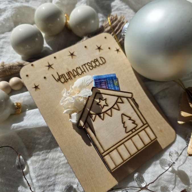 SVG Datei Verschiedene Designs Laserdatei Karten für Gutscheine Geld Blumen Weihnachten Nikolaus Christkind Geldgeschenk Verpackung Geld – Bild 12