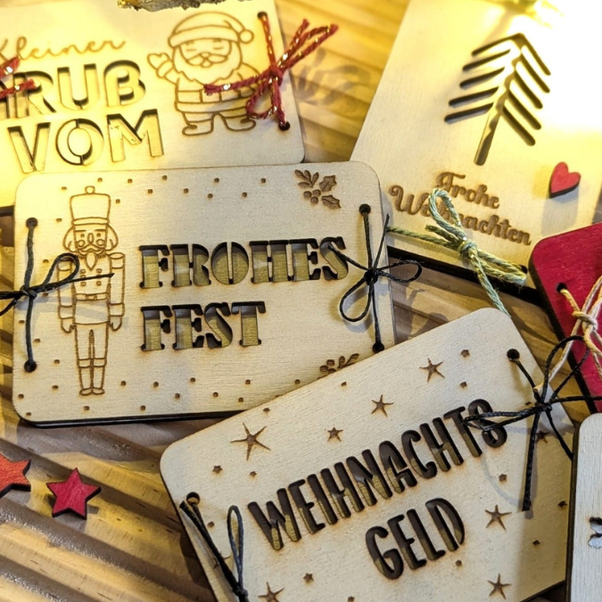 SVG Laserdatei Weihnachten Geldgeschenk Verpackung für Geld 10 Designs Gutscheinkarten SVG-Datei Weihnachtsgeld Skandi Geldkarten Magisch – Bild 7