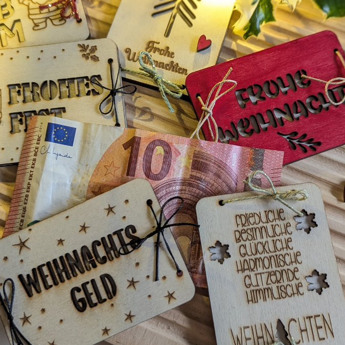 SVG Laserdatei Weihnachten Geldgeschenk Verpackung für Geld 10 Designs Gutscheinkarten SVG-Datei Weihnachtsgeld Skandi Geldkarten Magisch – Bild 9