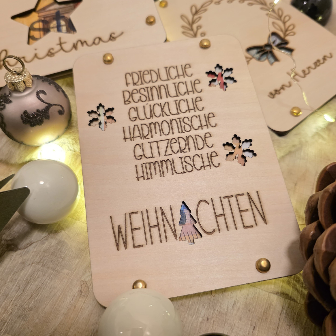 SVG Laserdatei Weihnachten Geldgeschenk Verpackung für Geld 10 Designs Gutscheinkarten SVG-Datei Weihnachtsgeld Skandi Geldkarten Magisch – Bild 13