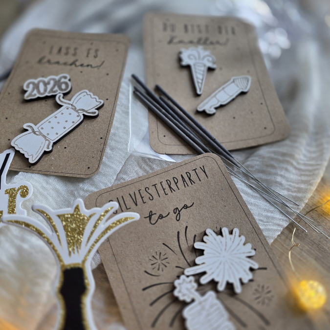 PRINT DRUCKVORLAGE PDF Verpackung Geschenkkarte 2 Designs in der Tüte Silvesterparty to go und Silvester für unterwegs Printable Silvester – Bild 2