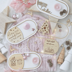 SVG Laserdatei 6 Designs Einleger ovales Dekotablett Dekoteller Weihnachten Geschenkidee Raysin Keraflott Winter SVG Datei