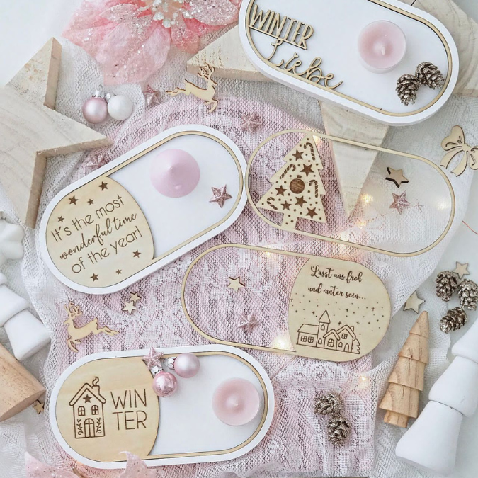 SVG Laserdatei 6 Designs Einleger ovales Dekotablett Dekoteller Weihnachten Geschenkidee Raysin Keraflott Winter SVG Datei – Bild 11