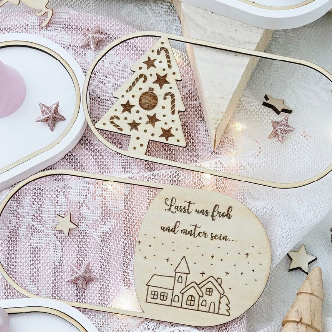SVG Laserdatei 6 Designs Einleger ovales Dekotablett Dekoteller Weihnachten Geschenkidee Raysin Keraflott Winter SVG Datei – Bild 13