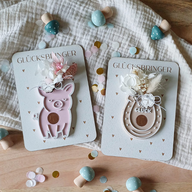 STL 3D Druck Datei Glücksbringer Glückscent Halter für 1 Cent Münze Silvester Mitbringsel 3D-Datei 3D-Druck Vorlage Kleeblatt Glücksschwein – Bild 16